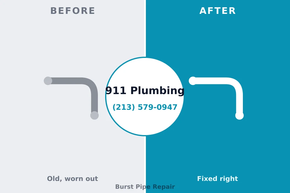Before and after: plumbing repair Campbellsport, WI